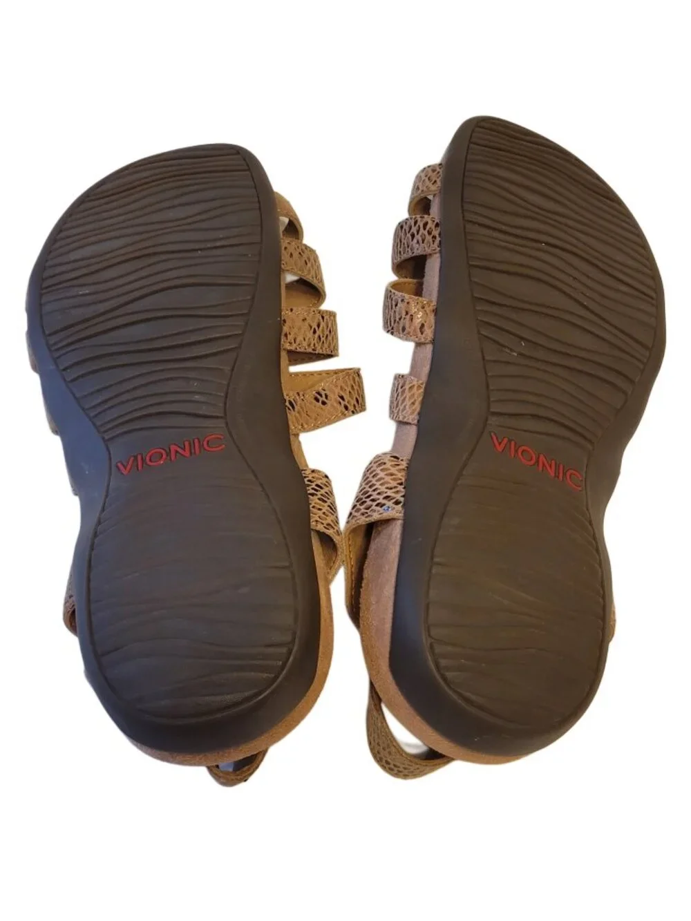 Vionic Harissa Snake Print Strappy Slingback Sandals